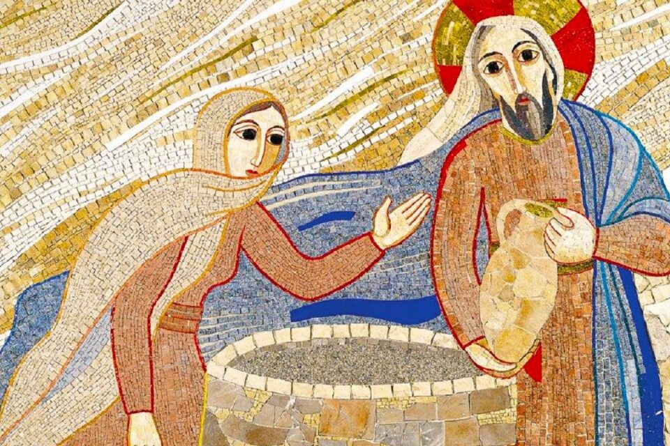 Bibelfenster: Die Frau am Jakobsbrunnen Finiastra biblica: La dunna alla fontauna da Jacob